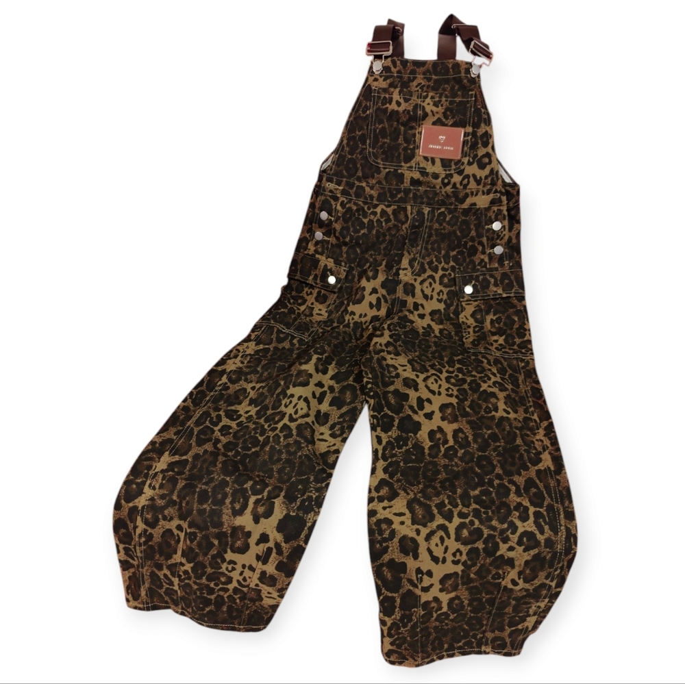 AELFRIC EDEN LEOPARD PRINT OVERALLS BAGGY.